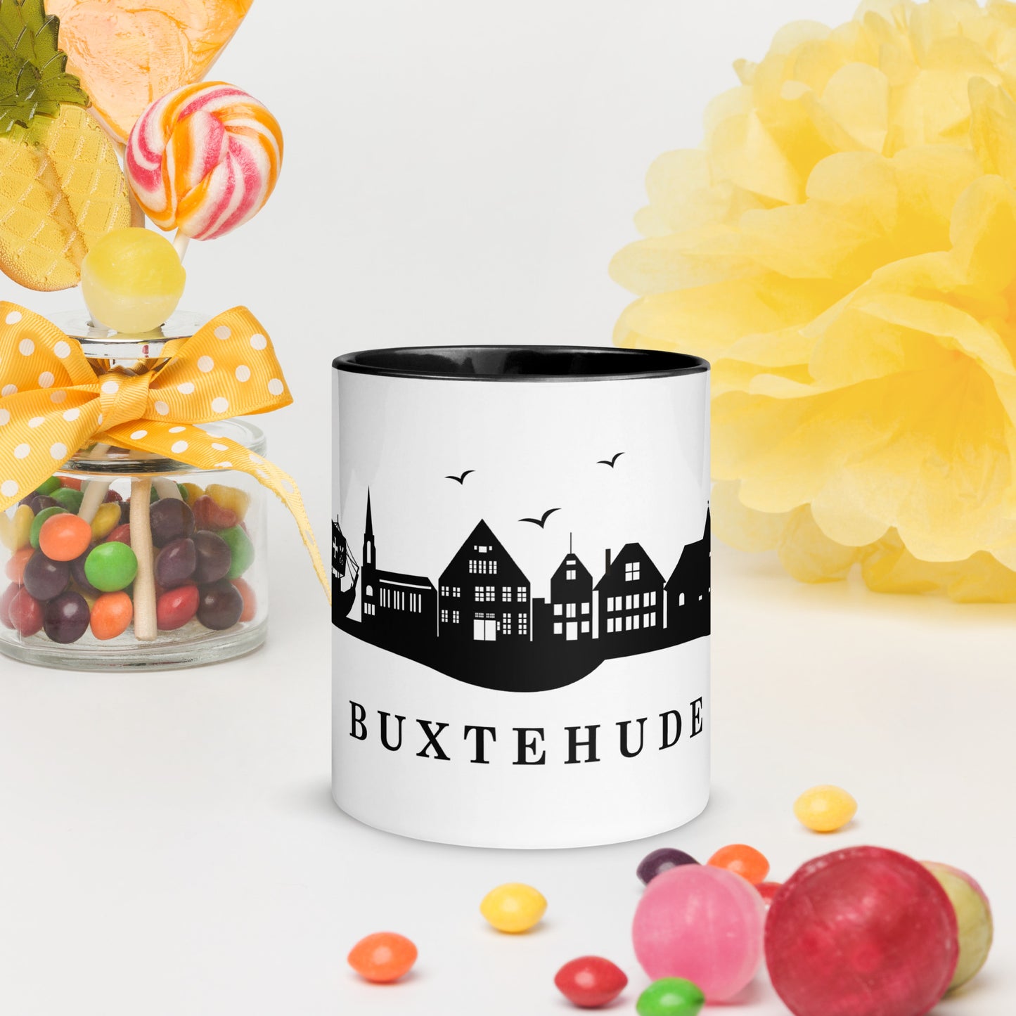 Buxtehude ohne Subtext: Tasse mit farbiger Innenseite