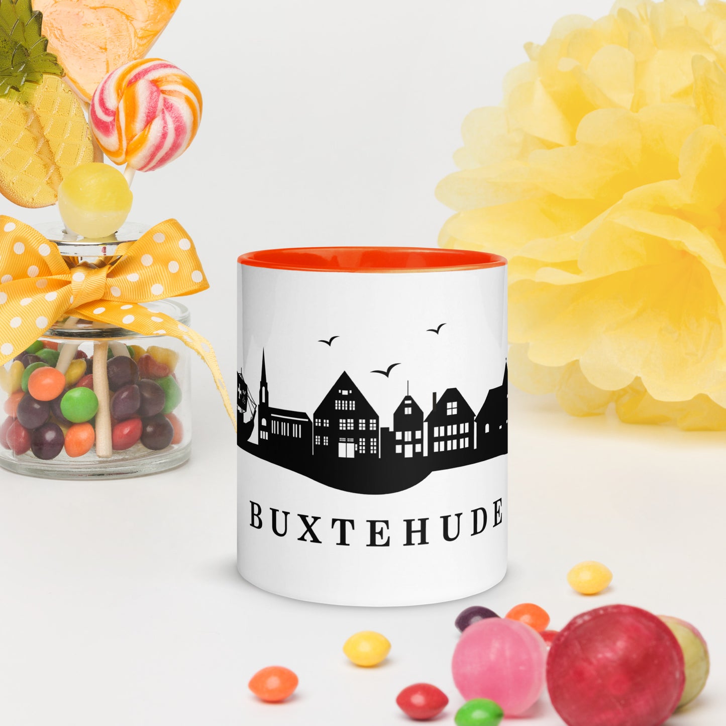 Buxtehude ohne Subtext: Tasse mit farbiger Innenseite