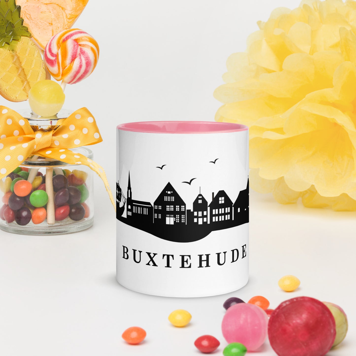 Buxtehude ohne Subtext: Tasse mit farbiger Innenseite