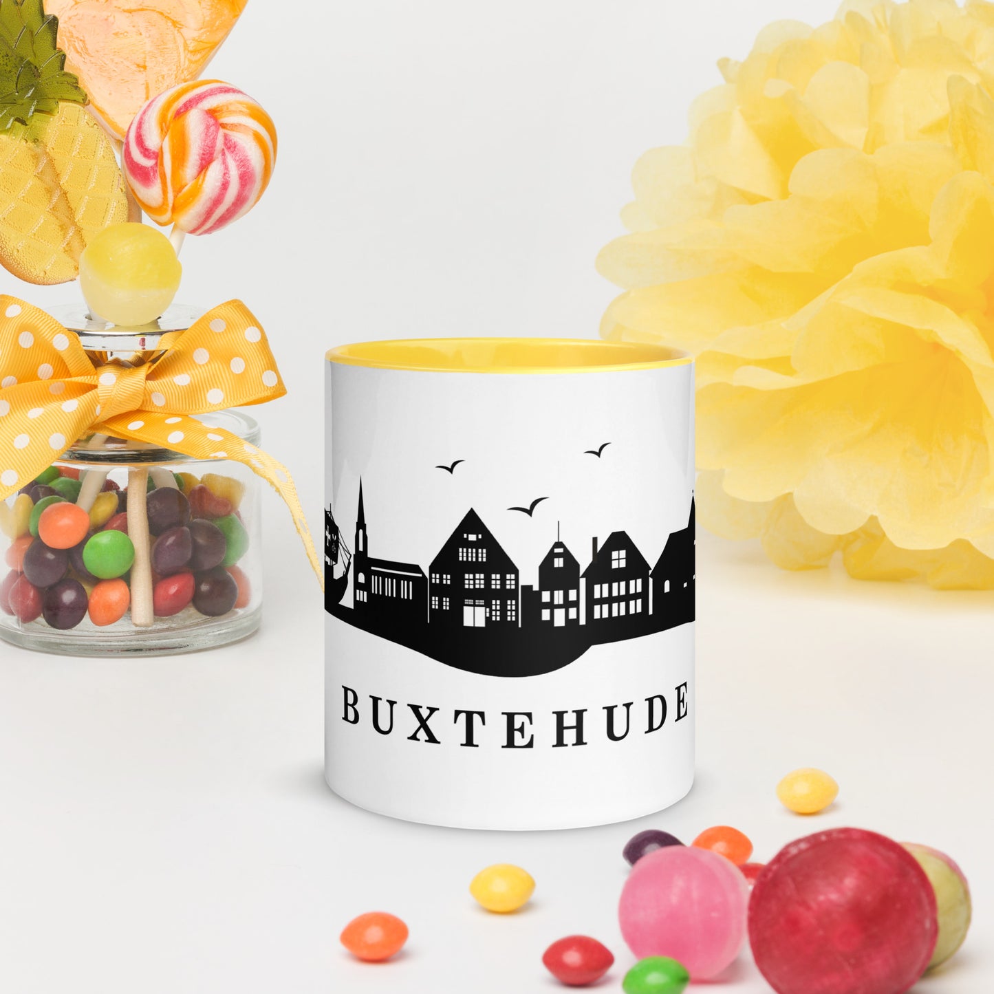 Buxtehude ohne Subtext: Tasse mit farbiger Innenseite
